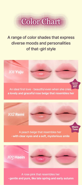 [Tiptoe] Blurlet Sorbet Tint 4ml - 6 Colors - Diva Melody