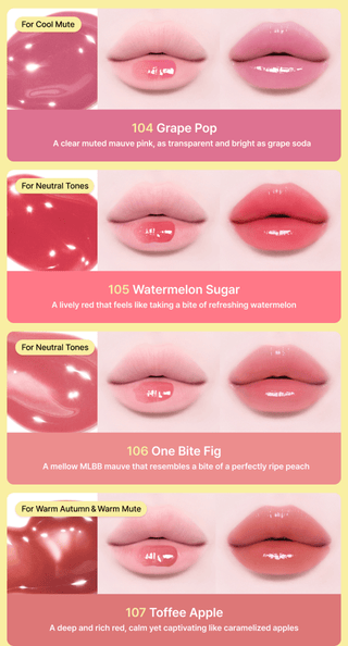 [Tiptoe] Glowit Sorbet Tint 4.5ml - 12 Colors - Diva Melody