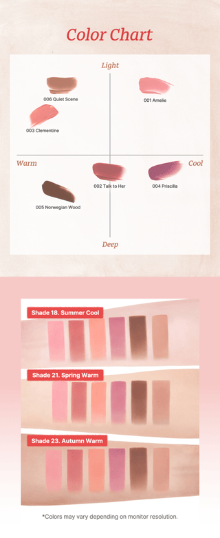 [Tiptoe] Mousse Tang Lip Matter - 6 Colors - Diva Melody