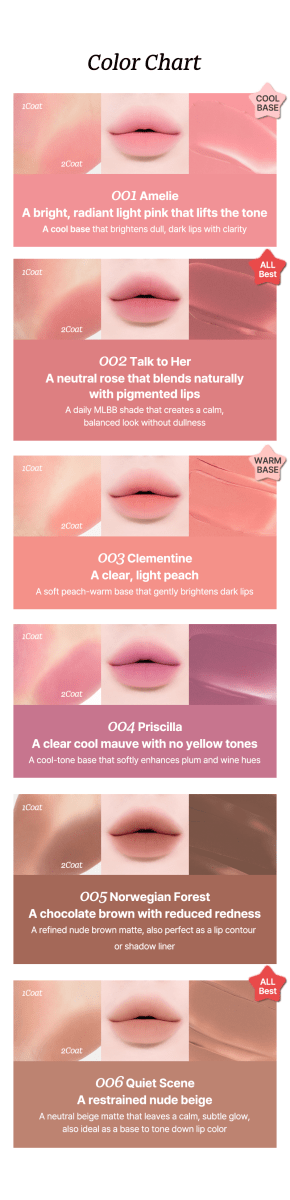 [Tiptoe] Mousse Tang Lip Matter - 6 Colors - Diva Melody
