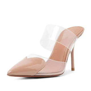 Transparent Heart PVC Pointed Toe Heels - Diva Melody