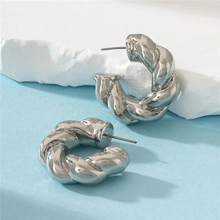 Trendy Circle Twists Hoop Earrings - Diva Melody