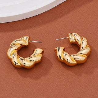 Trendy Circle Twists Hoop Earrings - Diva Melody