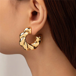 Trendy Circle Twists Hoop Earrings - Diva Melody