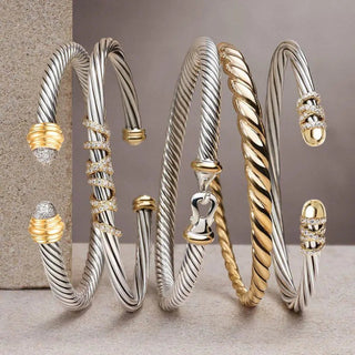 Trendy Luxury Stackable Bangle Cuff Bracelets - Diva Melody