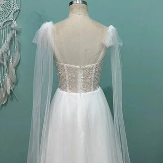 Tulle Lace Beach Wedding Dress - Diva Melody