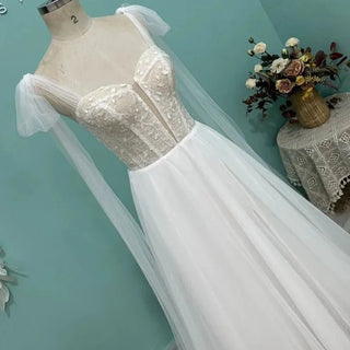 Tulle Lace Beach Wedding Dress - Diva Melody