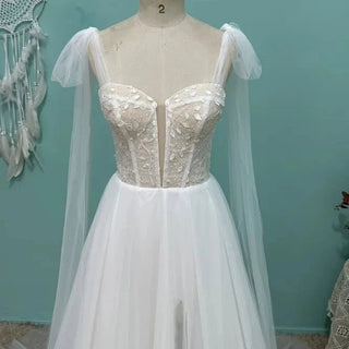 Tulle Lace Beach Wedding Dress - Diva Melody