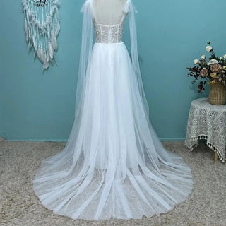 Tulle Lace Beach Wedding Dress - Diva Melody