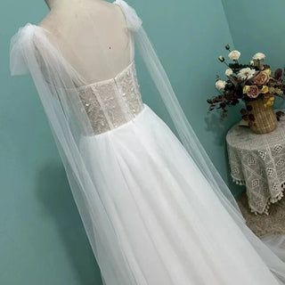 Tulle Lace Beach Wedding Dress - Diva Melody