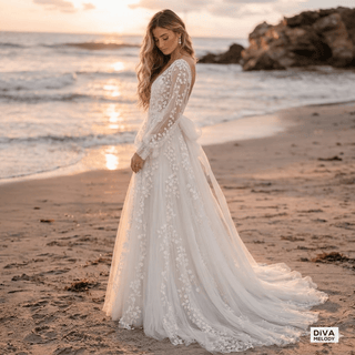 Tulle Romantic Backless Wedding Dress - Diva Melody