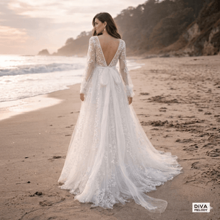 Tulle Romantic Backless Wedding Dress - Diva Melody