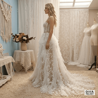 Tulle Ruffle Fashion Bridal Gown - Diva Melody