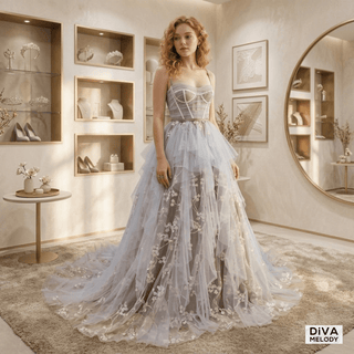 Tulle Ruffle Fashion Bridal Gown - Diva Melody