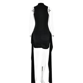 Turtleneck Sleeveless Sexy Mini Dress - Diva Melody