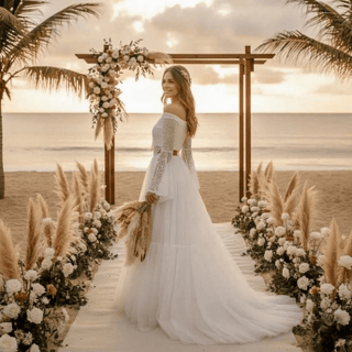 Two-Piece Boho Lace Bridal Gown - Diva Melody