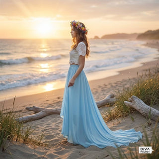 Two - Piece Boho Lace Wedding Dress - Diva Melody