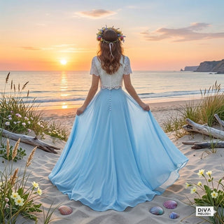 Two - Piece Boho Lace Wedding Dress - Diva Melody