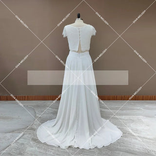 Two Pieces Beach Wedding Dress - Diva Melody