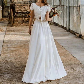 Two Pieces Beach Wedding Dress - Diva Melody