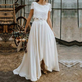 Two Pieces Beach Wedding Dress - Diva Melody