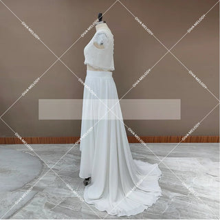 Two Pieces Beach Wedding Dress - Diva Melody