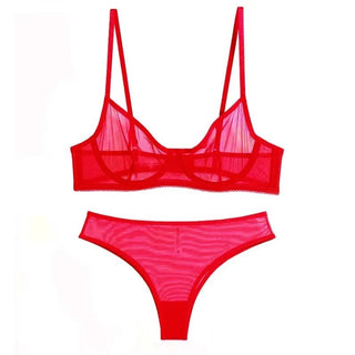 Ultra - Thin Lace Mesh Lingerie Set - Diva Melody