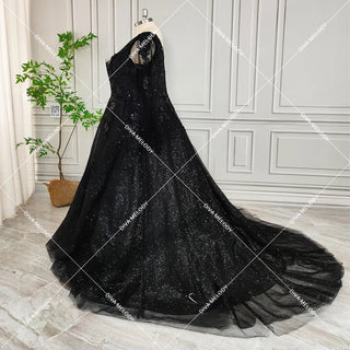 Unique Black Glitter Tulle Wedding Dress - Diva Melody