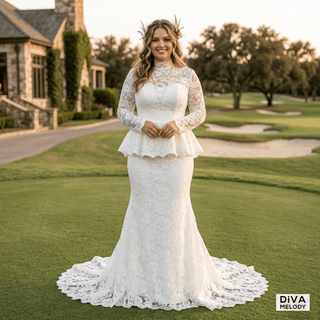 Unique Lace Mermaid Wedding Dress - Diva Melody