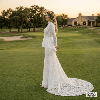 Unique Lace Mermaid Wedding Dress - Diva Melody