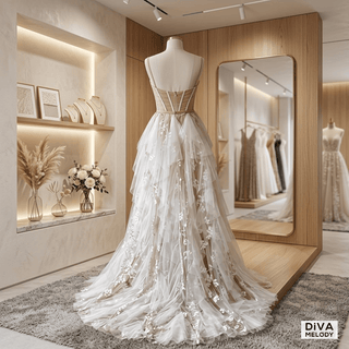 Unique Lace Wedding Dress - Diva Melody