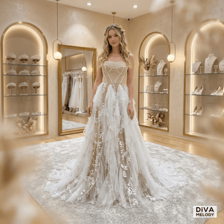 Unique Lace Wedding Dress - Diva Melody