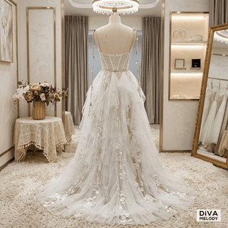 Unique Lace Wedding Dress - Diva Melody