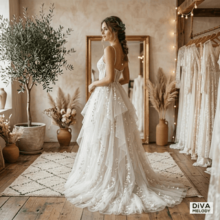 Unique Lace Wedding Dress - Diva Melody