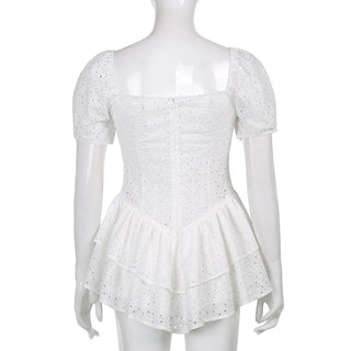 V - Neck Ruffle Pleated Mini Dress - Diva Melody