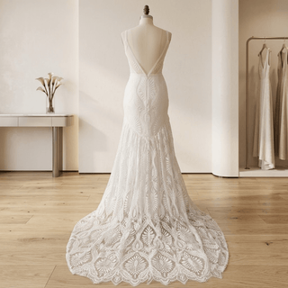V-Neck Spaghetti Strap Bridal Gown - Diva Melody