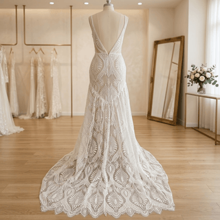 V-Neck Spaghetti Strap Bridal Gown - Diva Melody