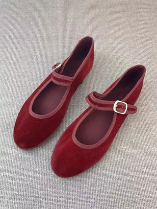 Velvet Ballet Flat Shoes - Diva Melody