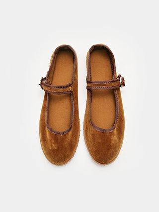 Velvet Ballet Flat Shoes - Diva Melody