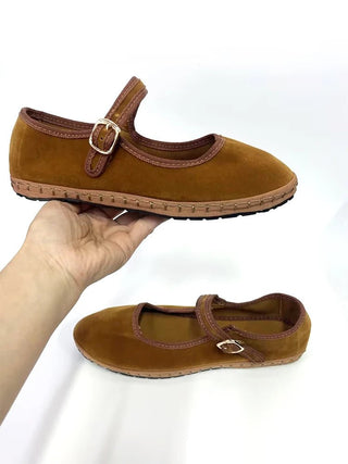Velvet Ballet Flat Shoes - Diva Melody