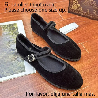 Velvet Ballet Flat Shoes - Diva Melody