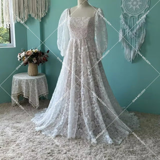 Vintage Boho A Line Wedding Dress - Diva Melody