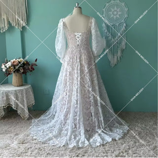 Vintage Boho A Line Wedding Dress - Diva Melody