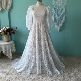 Vintage Boho A Line Wedding Dress - Diva Melody