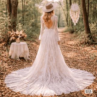 Vintage Boho Wedding Dress - Diva Melody