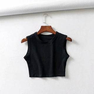 Vintage crop tops biker punk sexy tank top cropped sleeveless top - Diva Melody