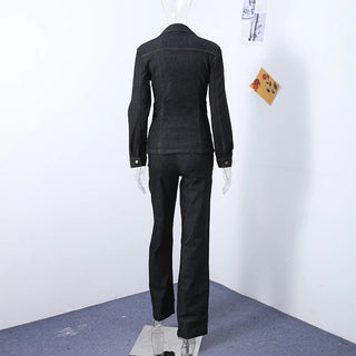 Vintage Denim Jacket & Jeans Set - Diva Melody