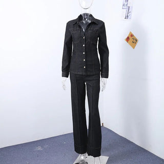 Vintage Denim Jacket & Jeans Set - Diva Melody