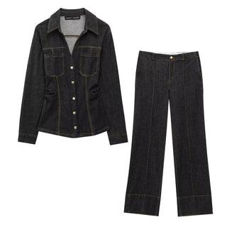 Vintage Denim Jacket & Jeans Set - Diva Melody