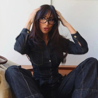 Vintage Denim Jacket & Jeans Set - Diva Melody